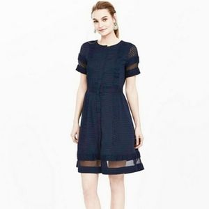 NWT Banana Republic Blue Geo Sheer Panel D…